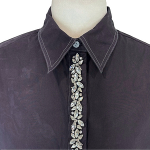 H&M charcoal rhinestone shirt